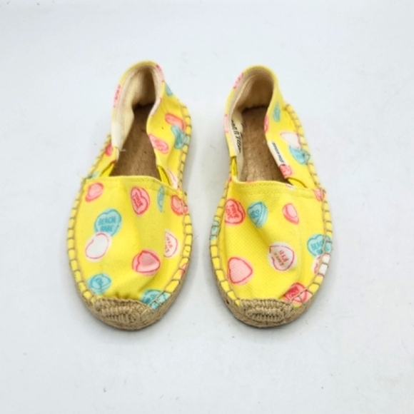 Soludos Girls Ballet Flats In Yellow Love Sweets Size 11 - Picture 1 of 14